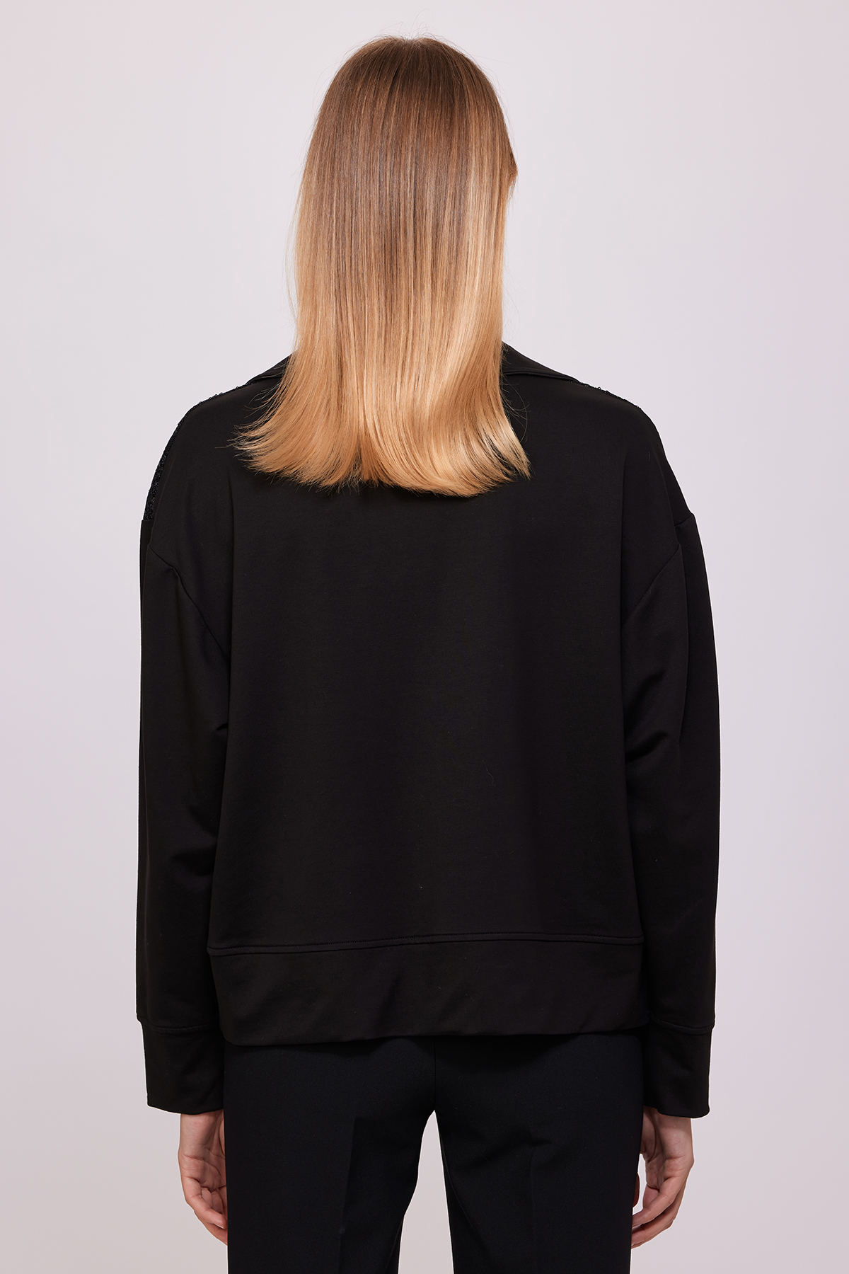 Pullu Sweatshirt Siyah