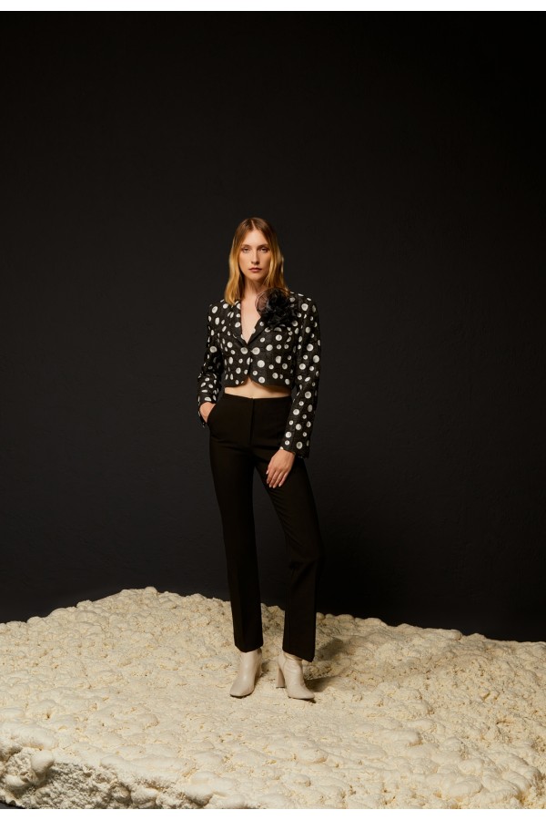 Puanlı Kısa Ceket Siyah Puanlı Kısa Ceket Siyah