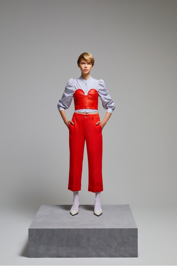 Balon Kol Çizgili Gömlek Ekru