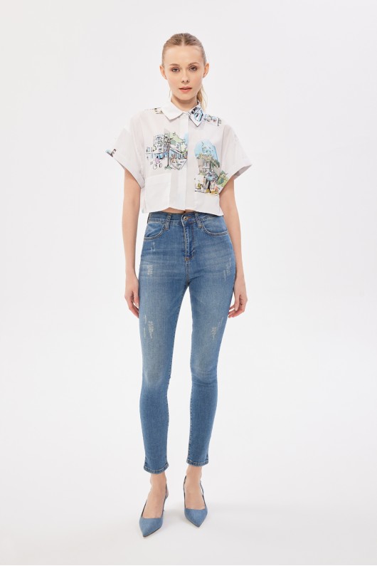 Skinny Denim Pantolon Mavi