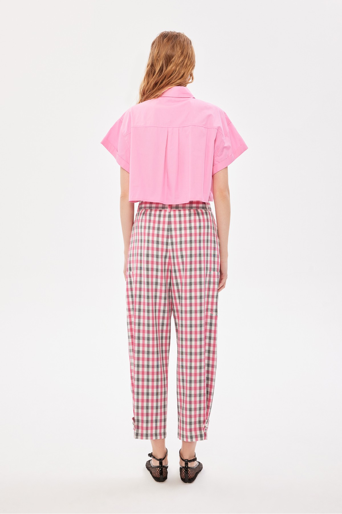 Crop Gömlek Pembe