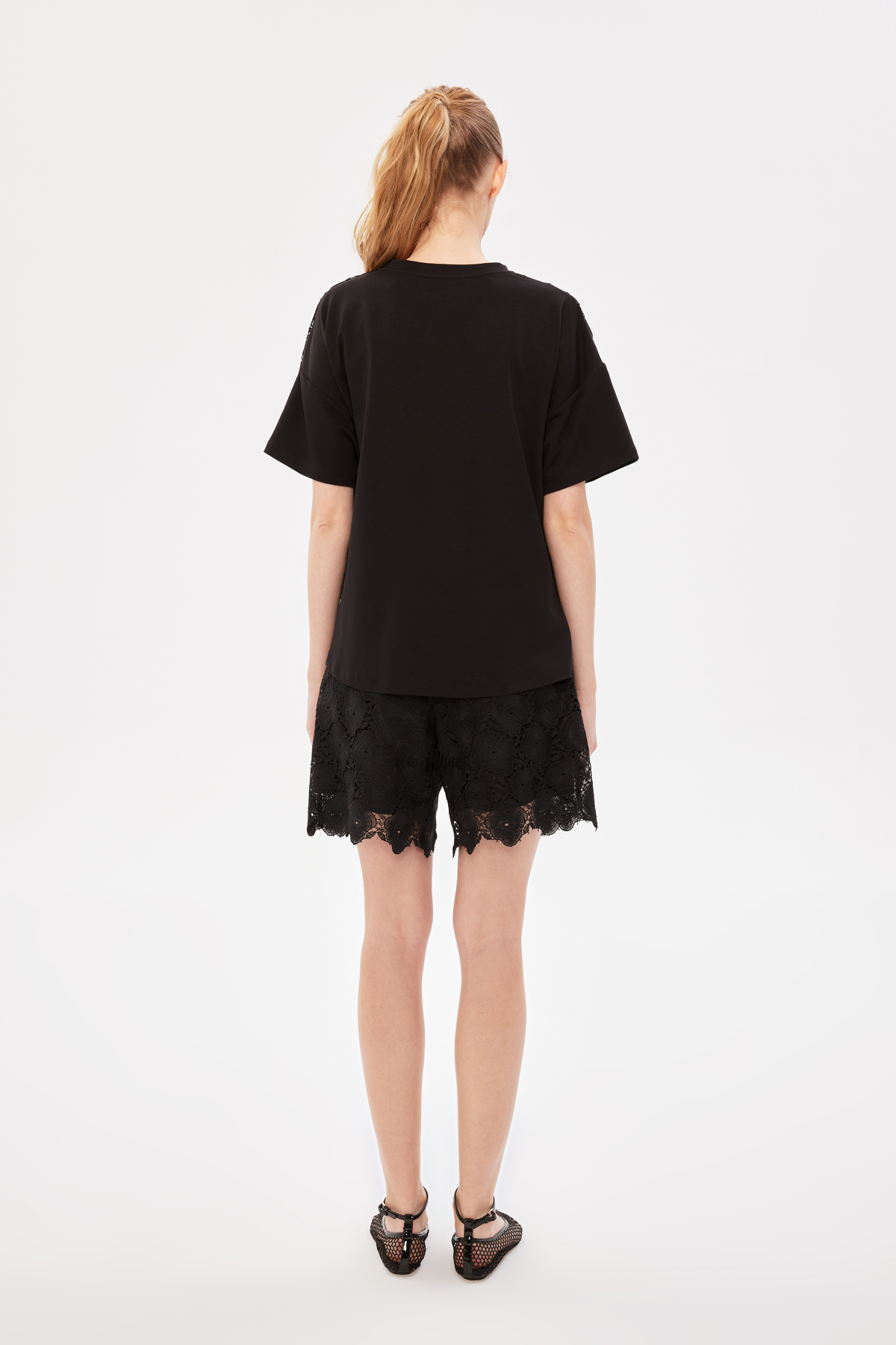 Dantel T-Shirt Siyah