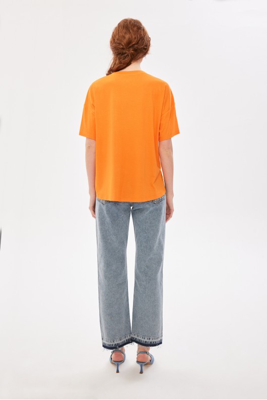 Dantel T-Shirt Orange