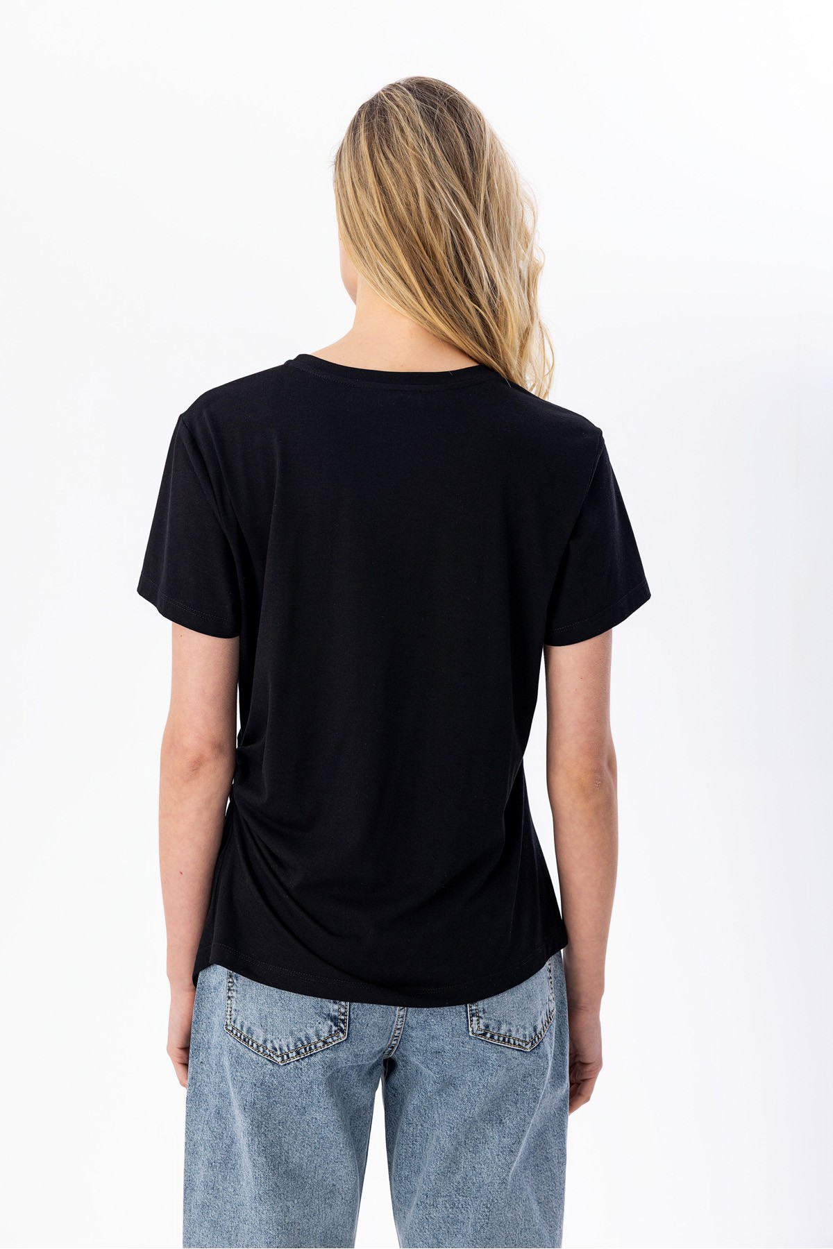 Asimetrik T-shirt Siyah