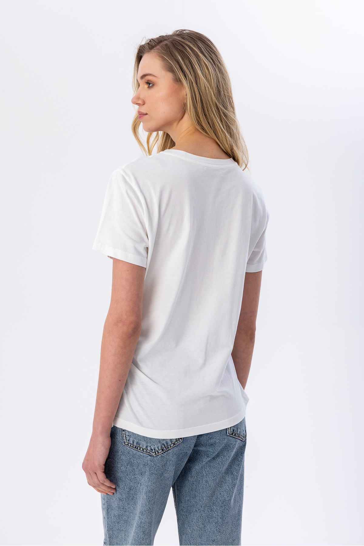  Asitmetrik T-shirt Ekru