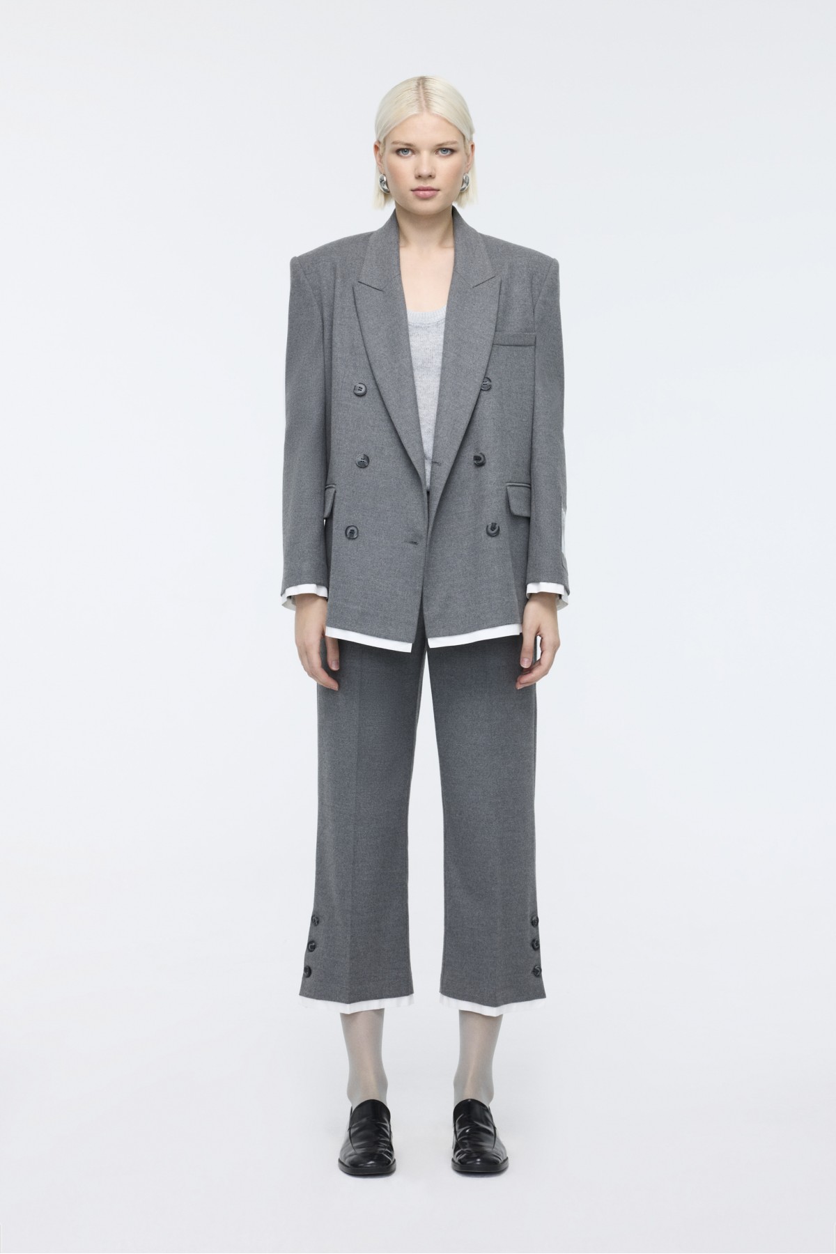 Oversize Blazer Ceket Gri