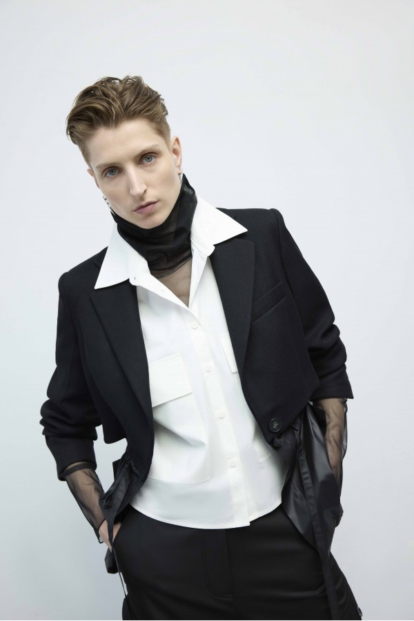 Garnili Blazer Ceket Siyah Garnili Blazer Ceket Siyah