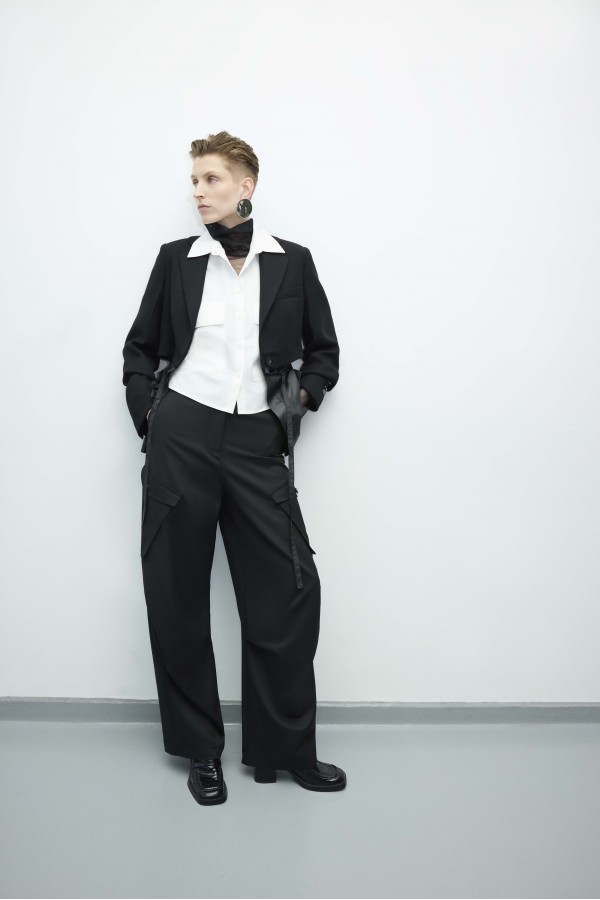 Garnili Blazer Ceket Siyah Garnili Blazer Ceket Siyah