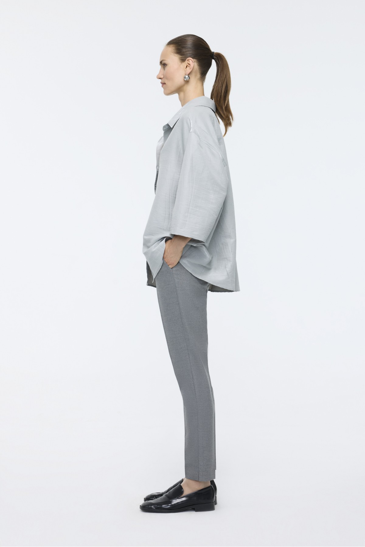 Slim Fit Pantolon Gri