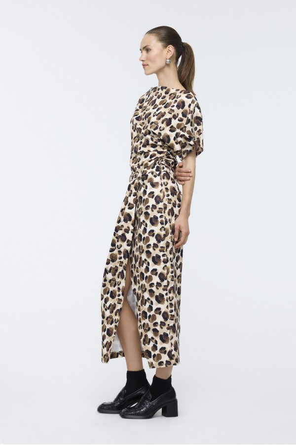 Desenli Kruvaze Etek Kahve Desenli Kruvaze Etek Kahve