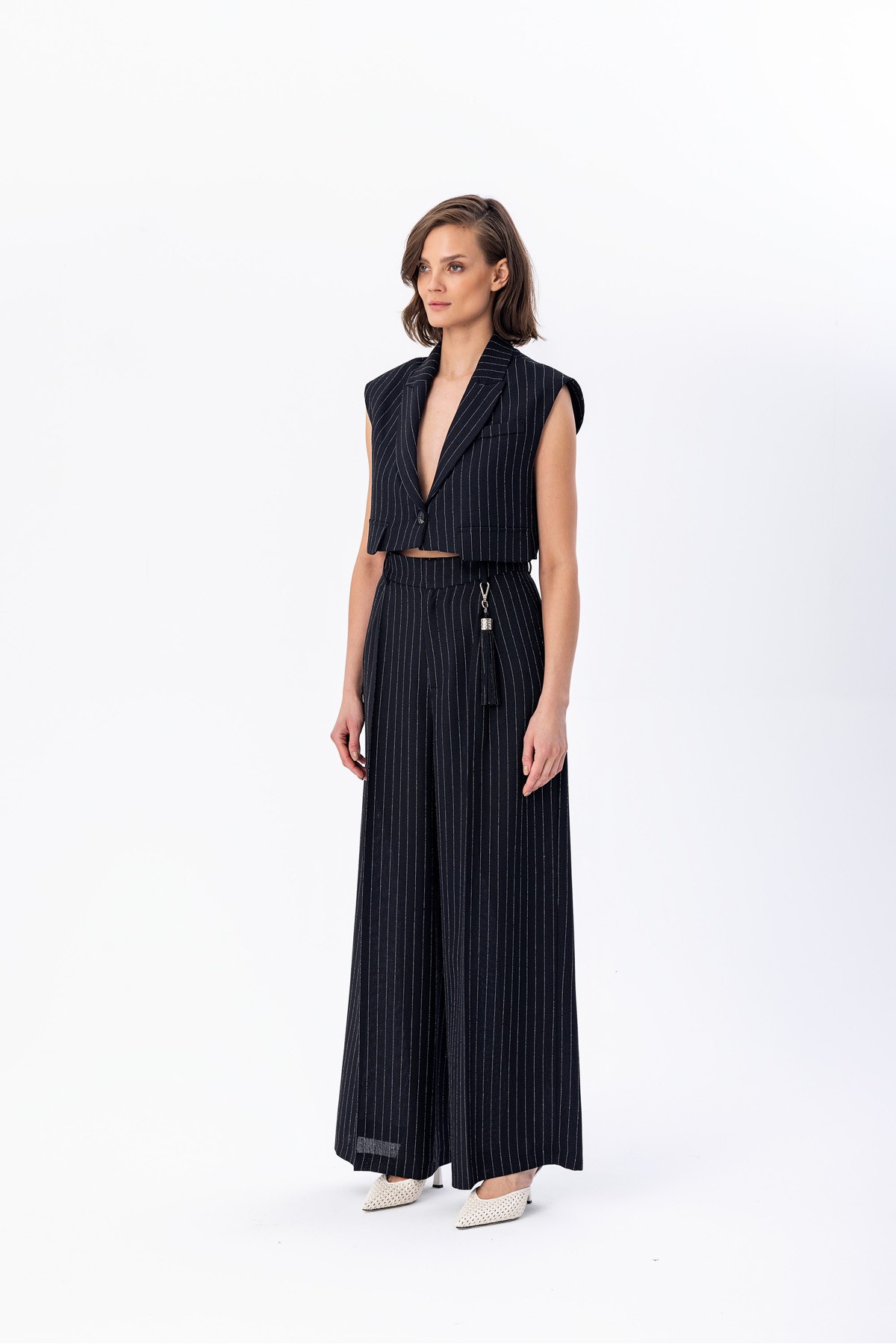 Mono Kapama Crop Ceket Siyah