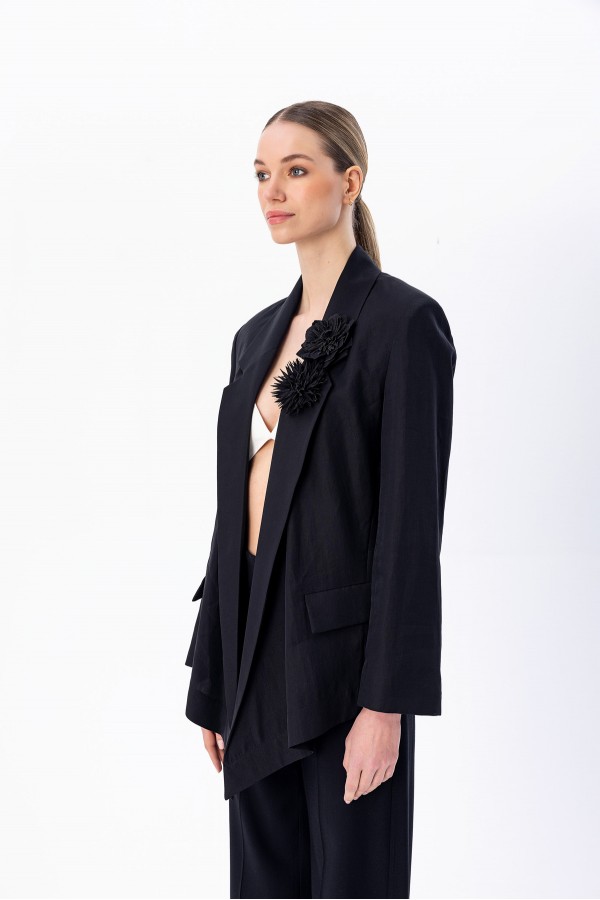 Asimetrik Blazer Siyah