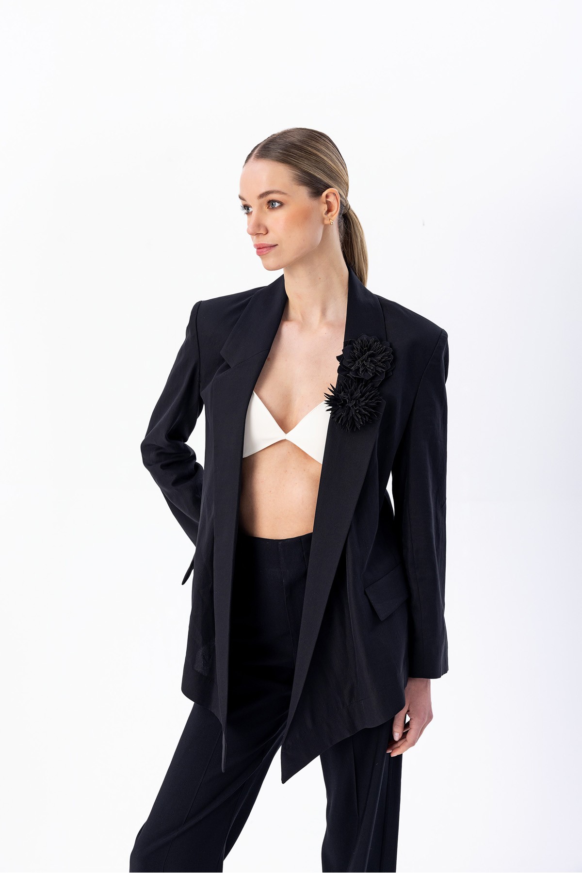 Asimetrik Blazer Siyah