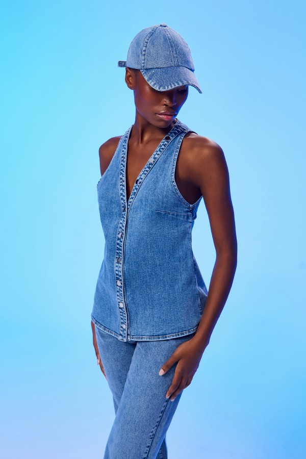 Denim Yelek Mavi̇ Denim Yelek Mavi̇