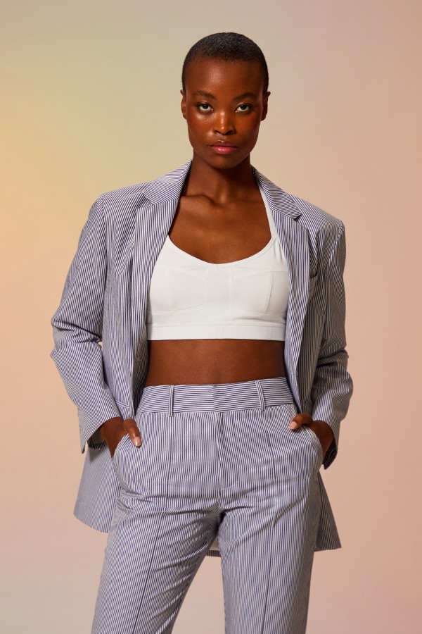 Çizgili Mono Ceket Siyah Çizgili Mono Ceket Siyah