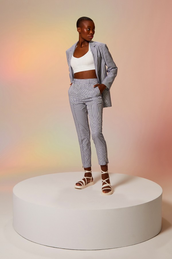 Çizgili Mono Ceket Siyah Çizgili Mono Ceket Siyah