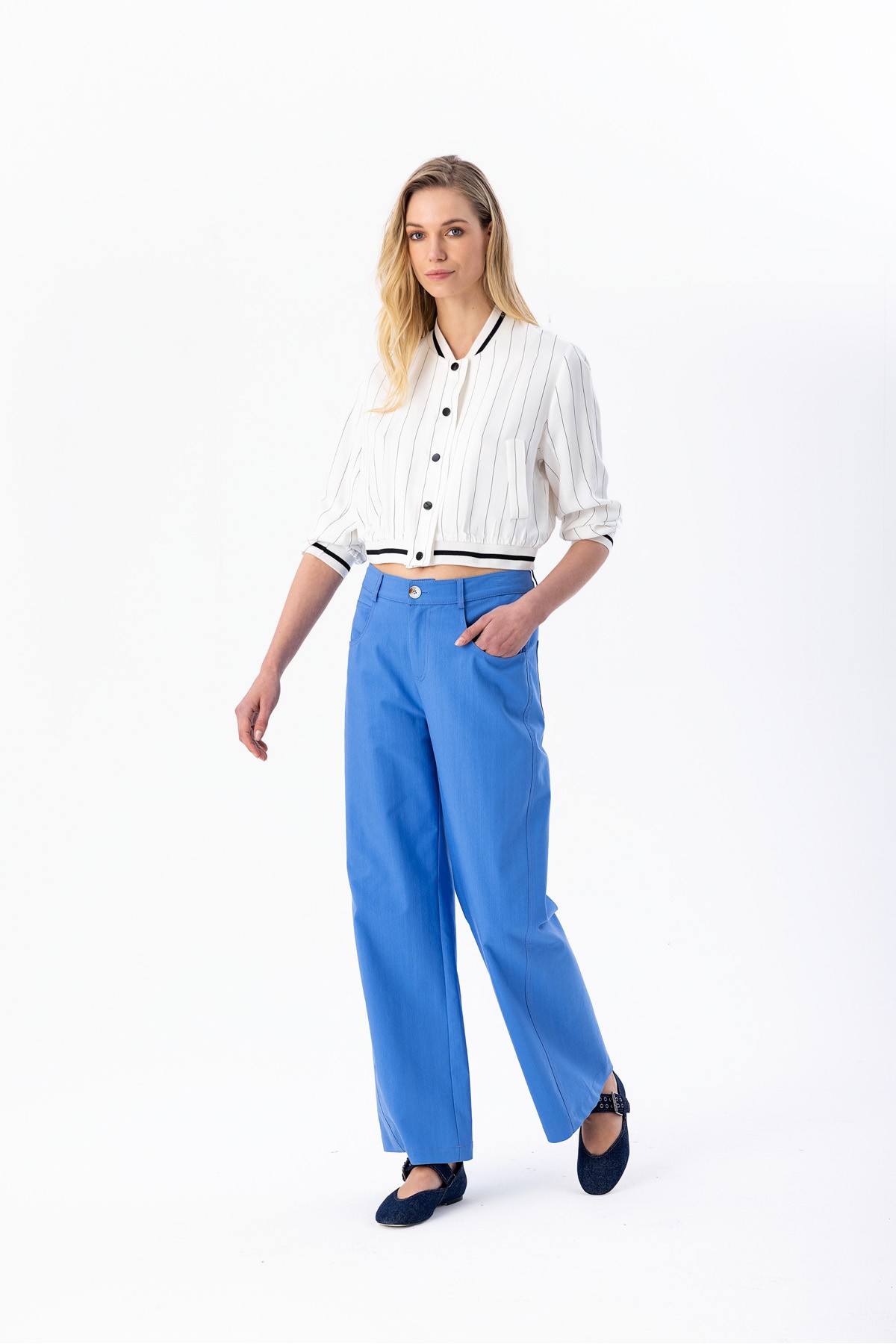 Flare Pantolon Mavi̇