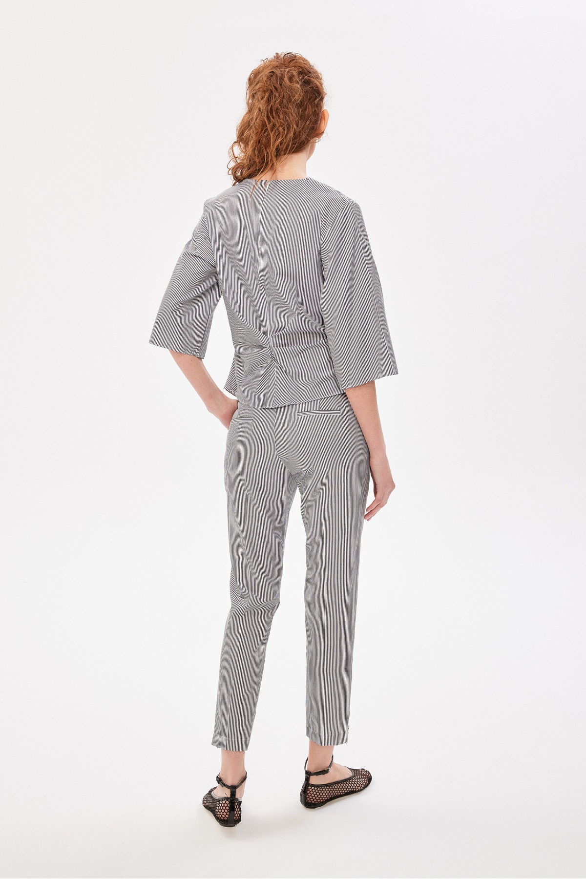 Paçası Fermuarlı Klasik Pantolon Siyah