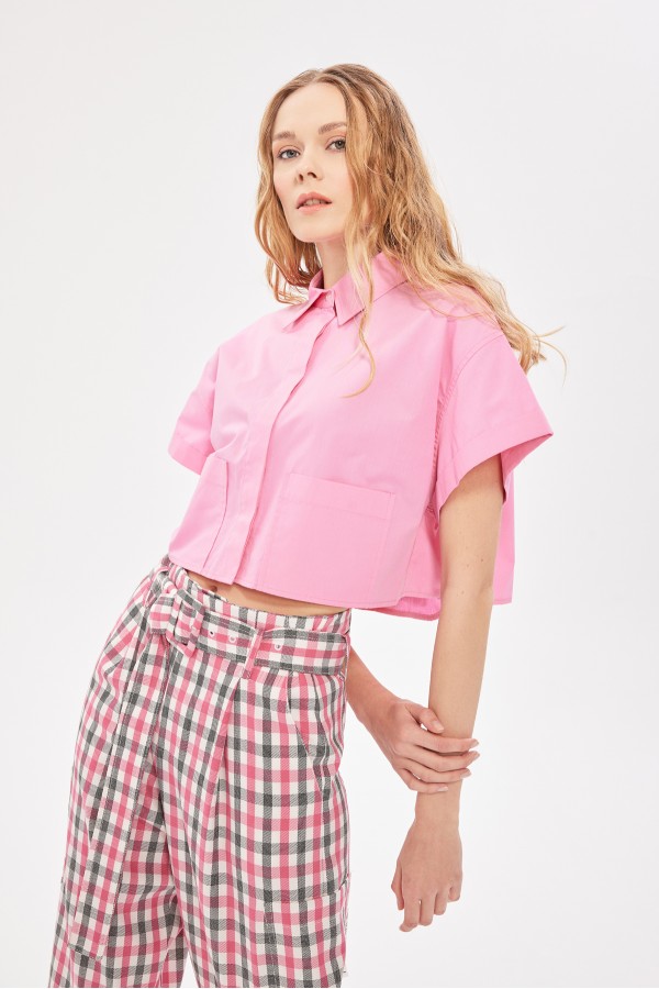 Ekose Havuç Pantolon Pembe Ekose Havuç Pantolon Pembe