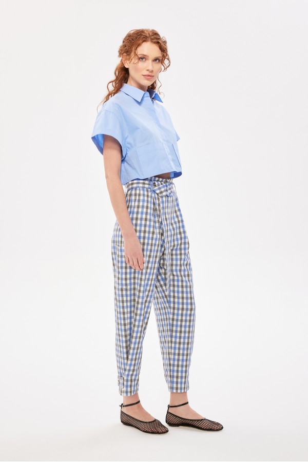 Ekose Havuç Pantolon Mavi̇ Ekose Havuç Pantolon Mavi̇