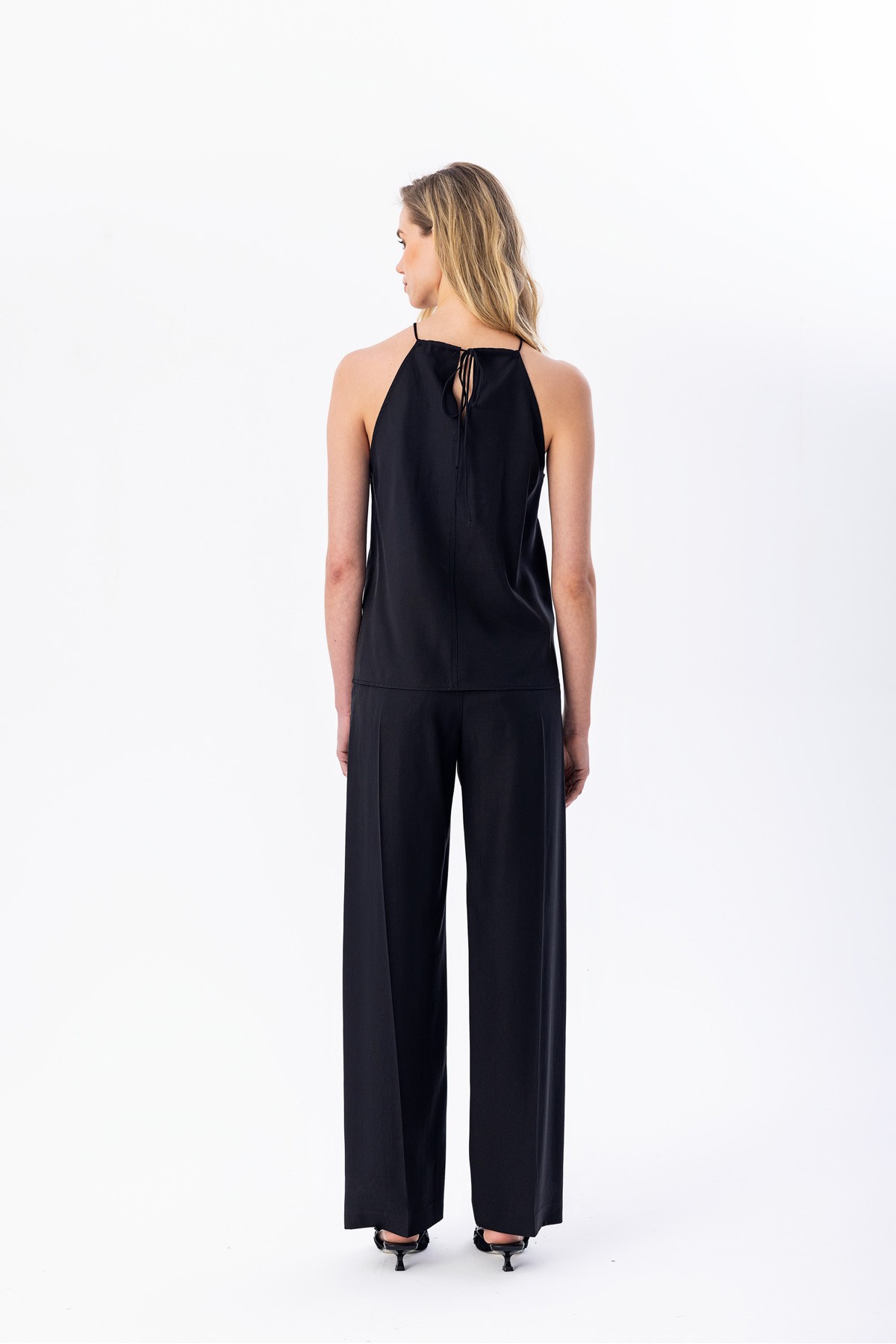 Halter Yaka Bluz Siyah