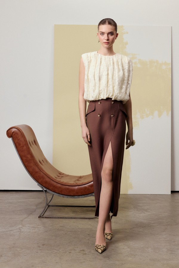 Dantel Balon Bluz Krem Dantel Balon Bluz Krem