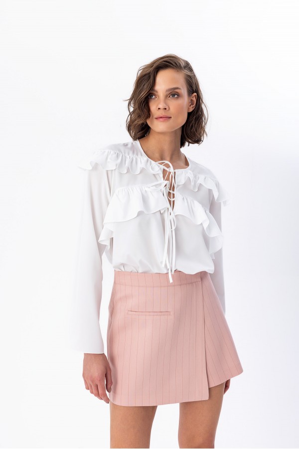 Fırfırlı Bluz Ekru