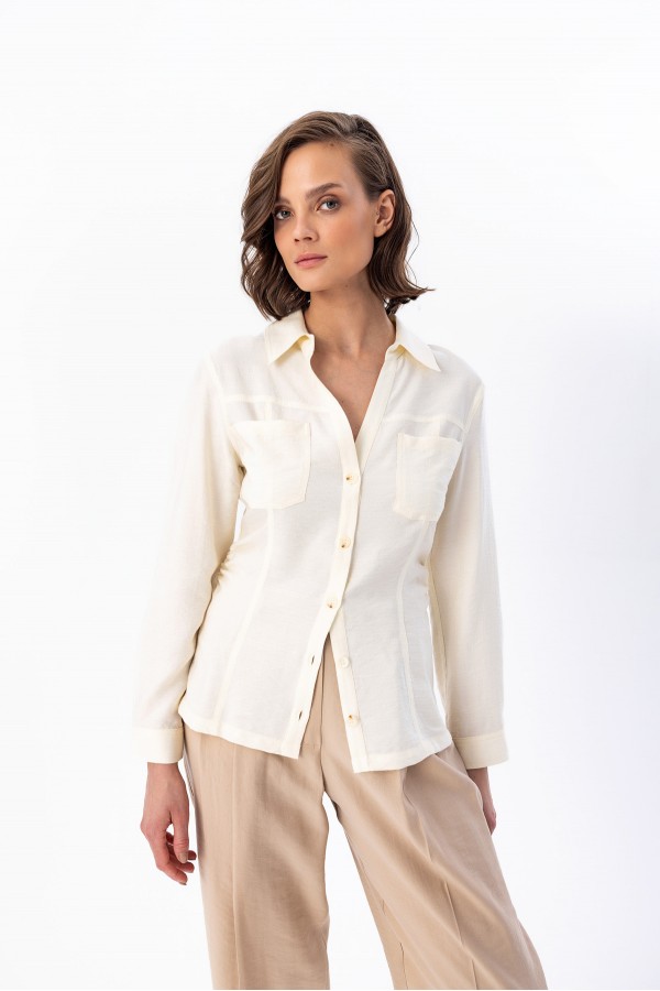 Bele Oturan Gömlek Kemik Bele Oturan Gömlek Kemik