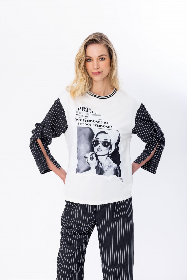 Gömlek Kol Sweatshirt Siyah