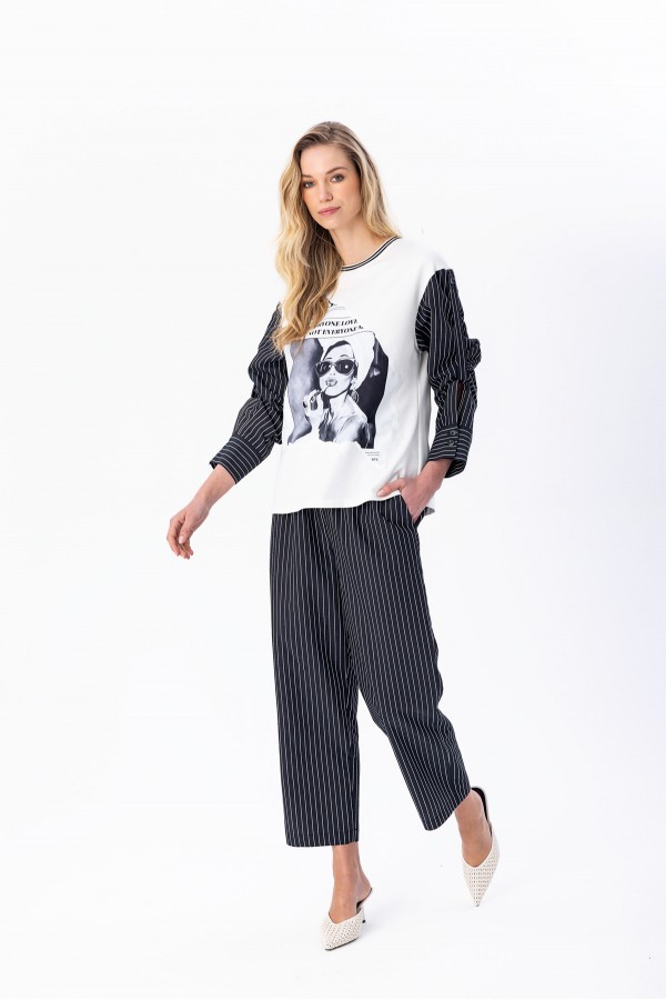 Gömlek Kol Sweatshirt Siyah