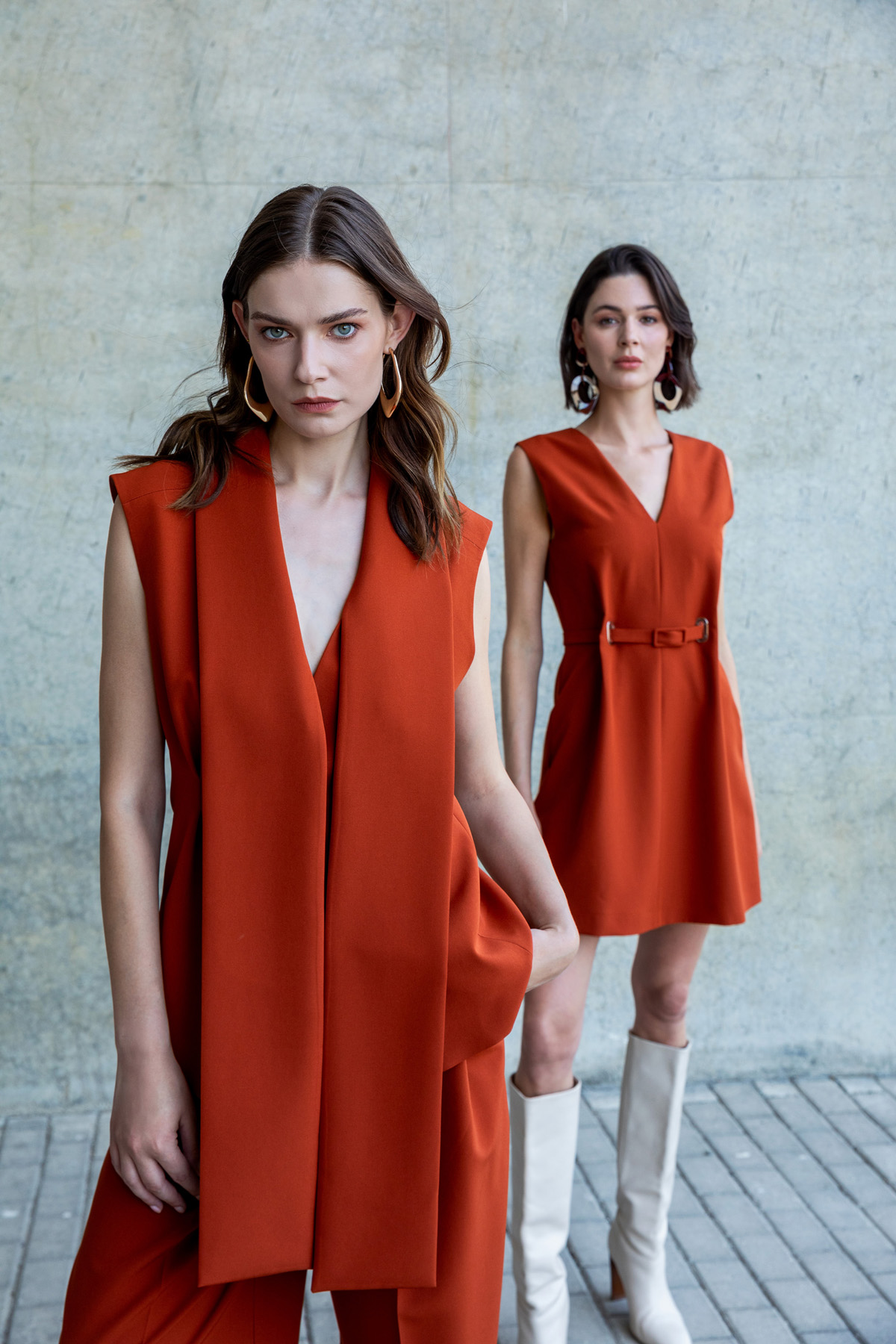 Şal Detaylı Yelek Ki̇remi̇t