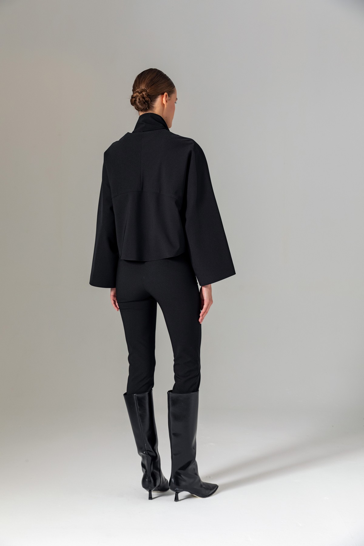 Şal Detaylı Ceket Siyah