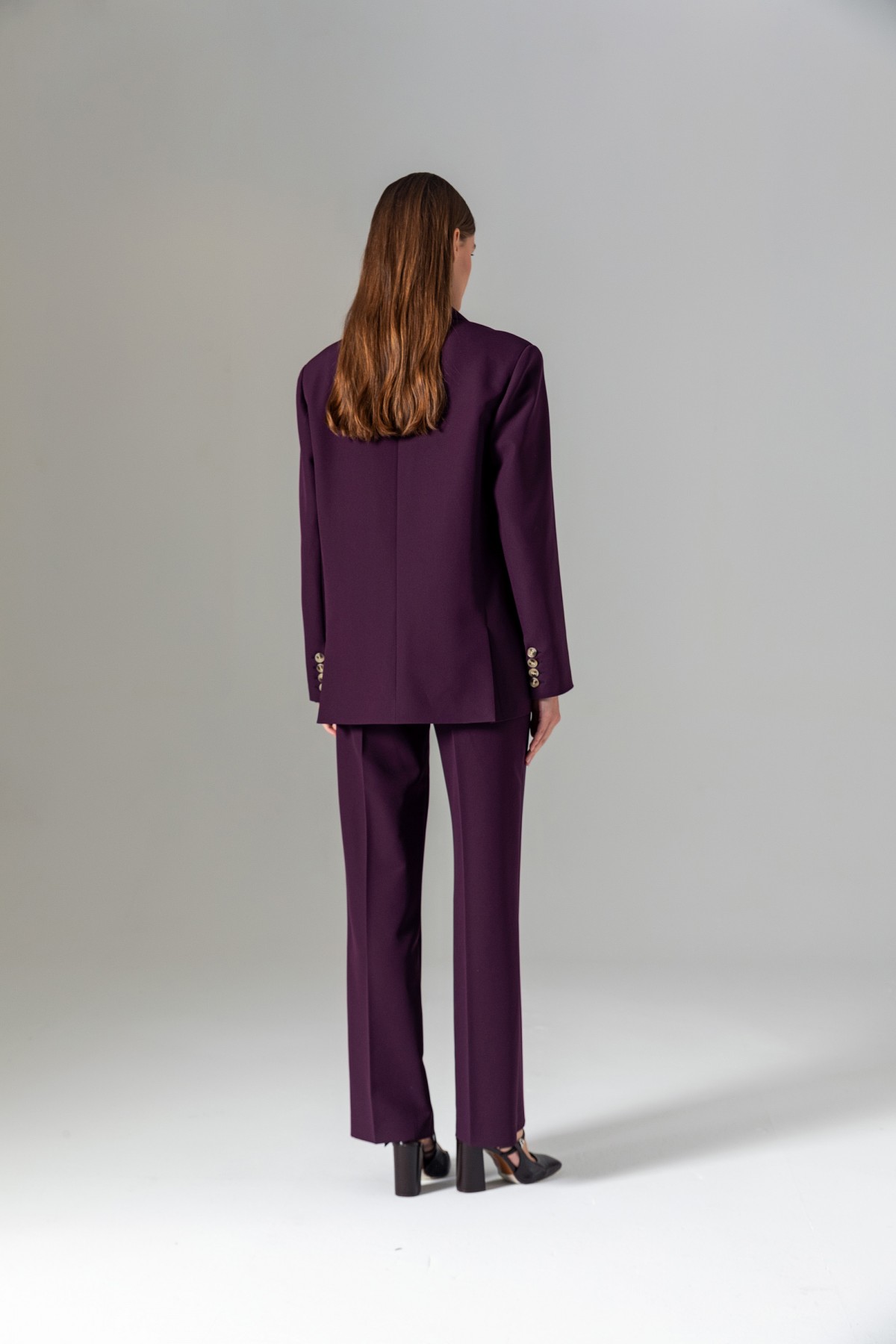 Oversize Blazer Ceket Mor