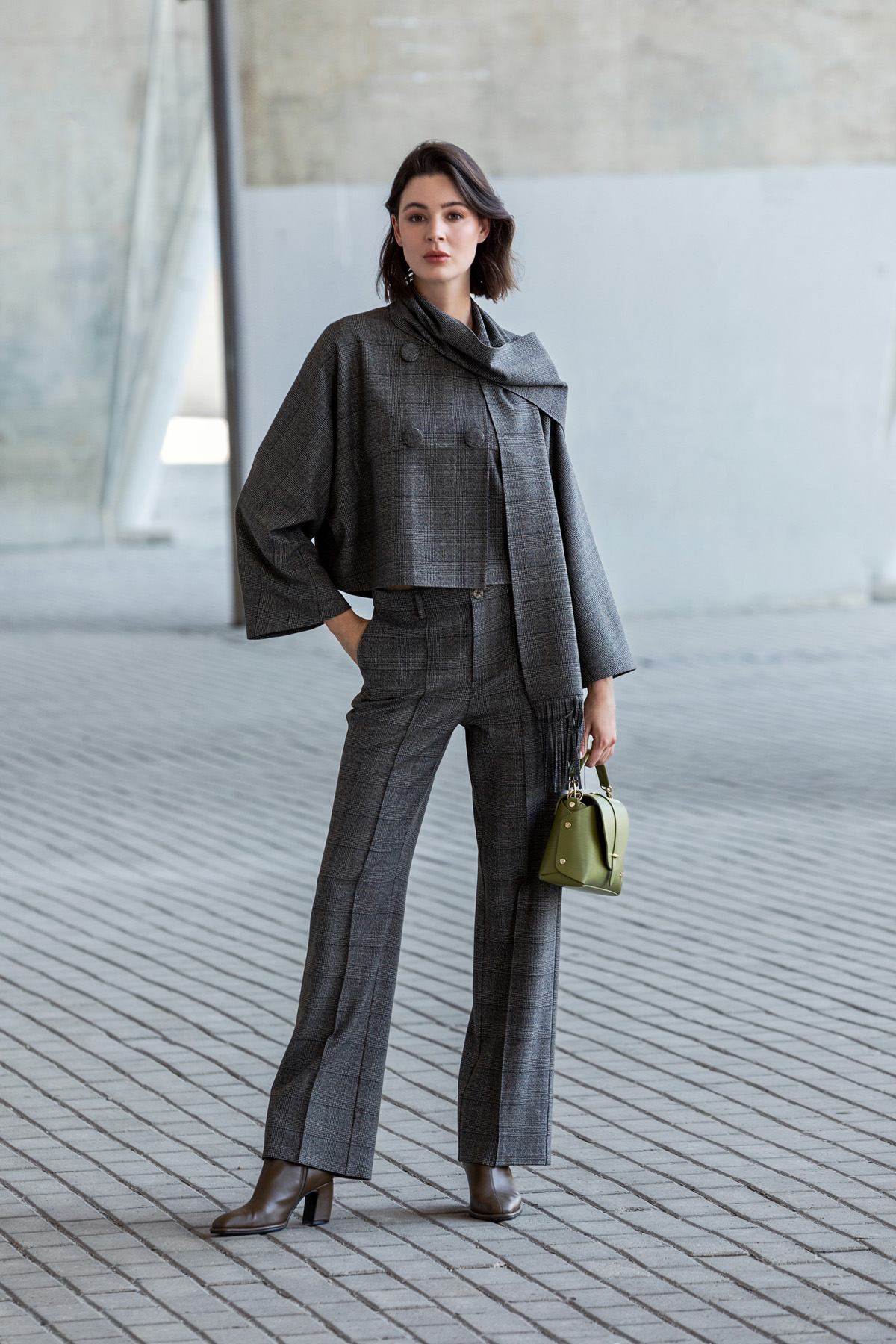 Ekose Klasik Pantolon Kahve