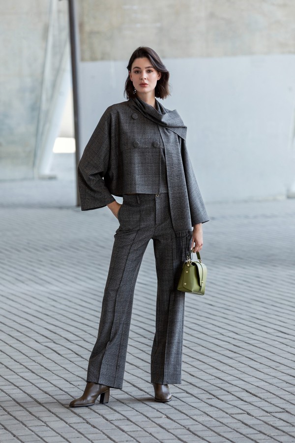 Ekose Klasik Pantolon Kahve