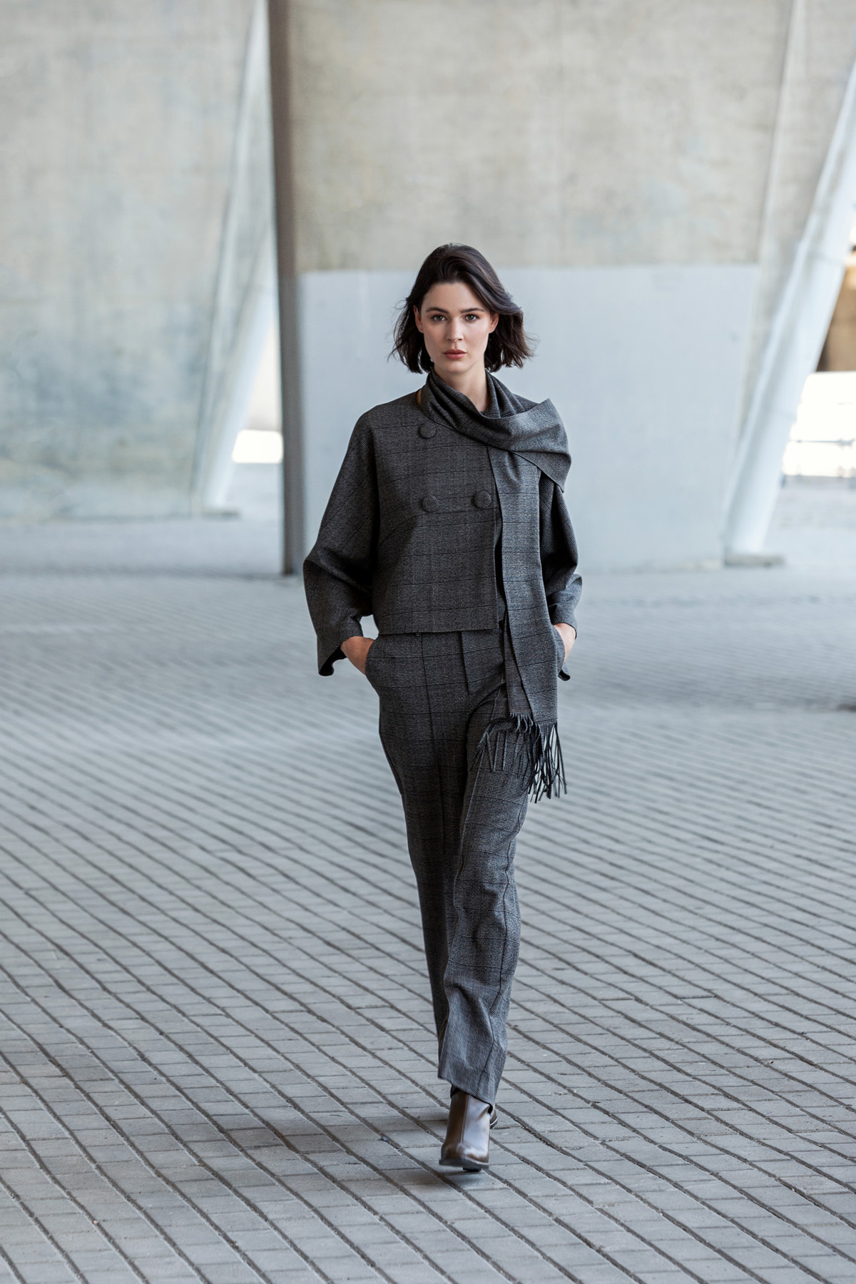 Ekose Klasik Pantolon Kahve