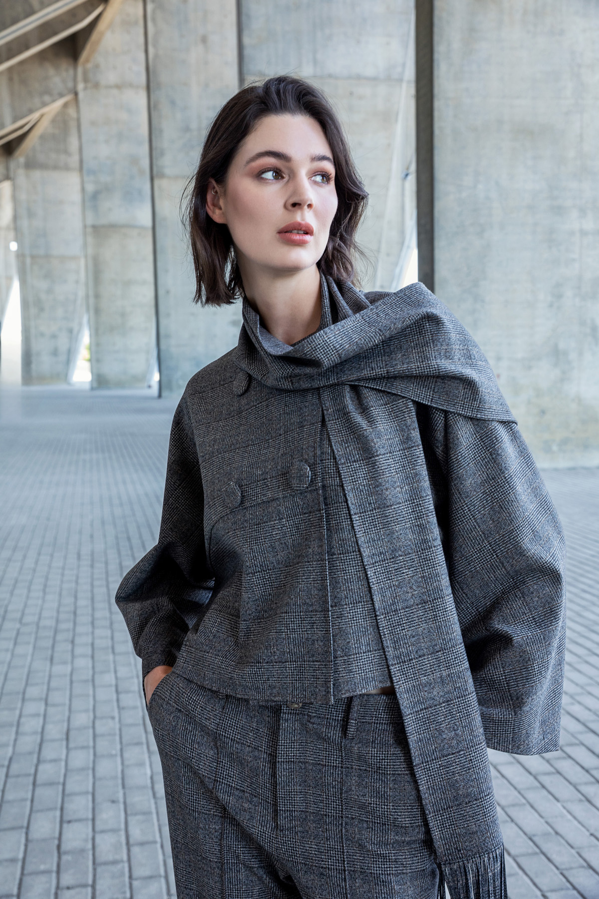 Ekose Klasik Pantolon Kahve