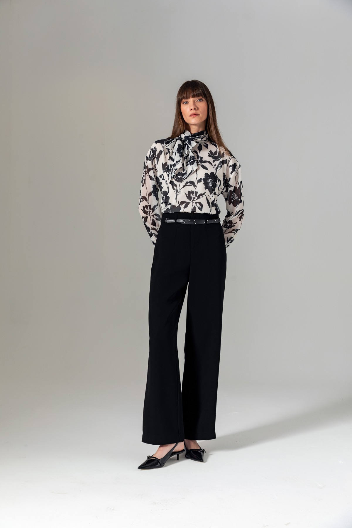 Kemerli Klasik Pantolon Siyah