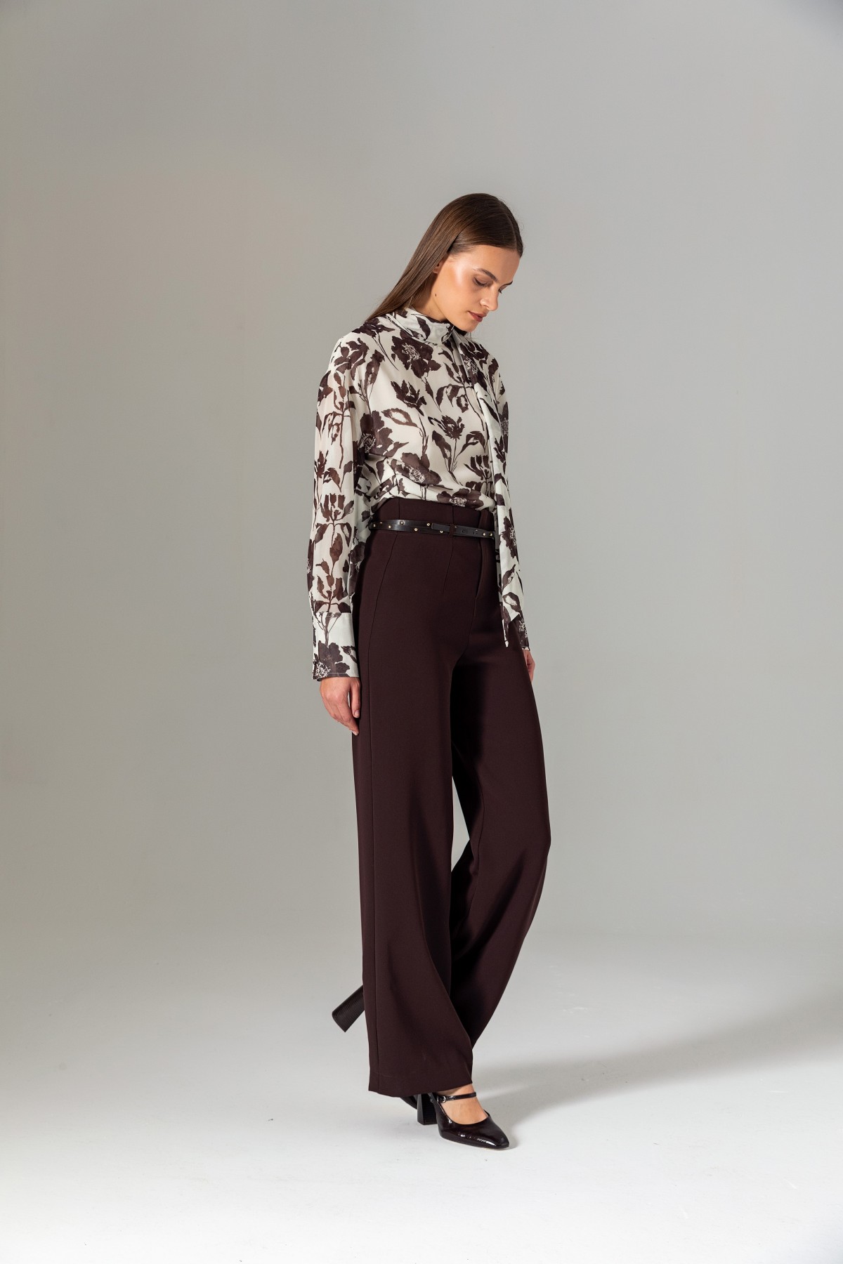 Kemerli Klasik Pantolon Kahve