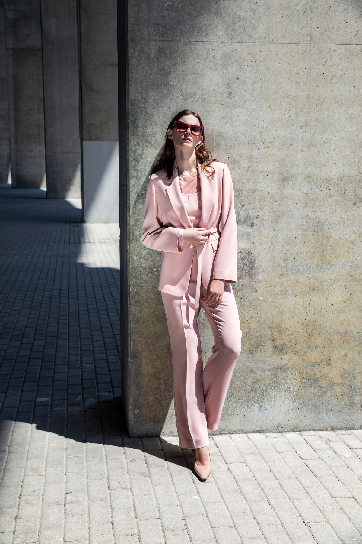 Beli Lastikli Klasik Pantolon Pudra