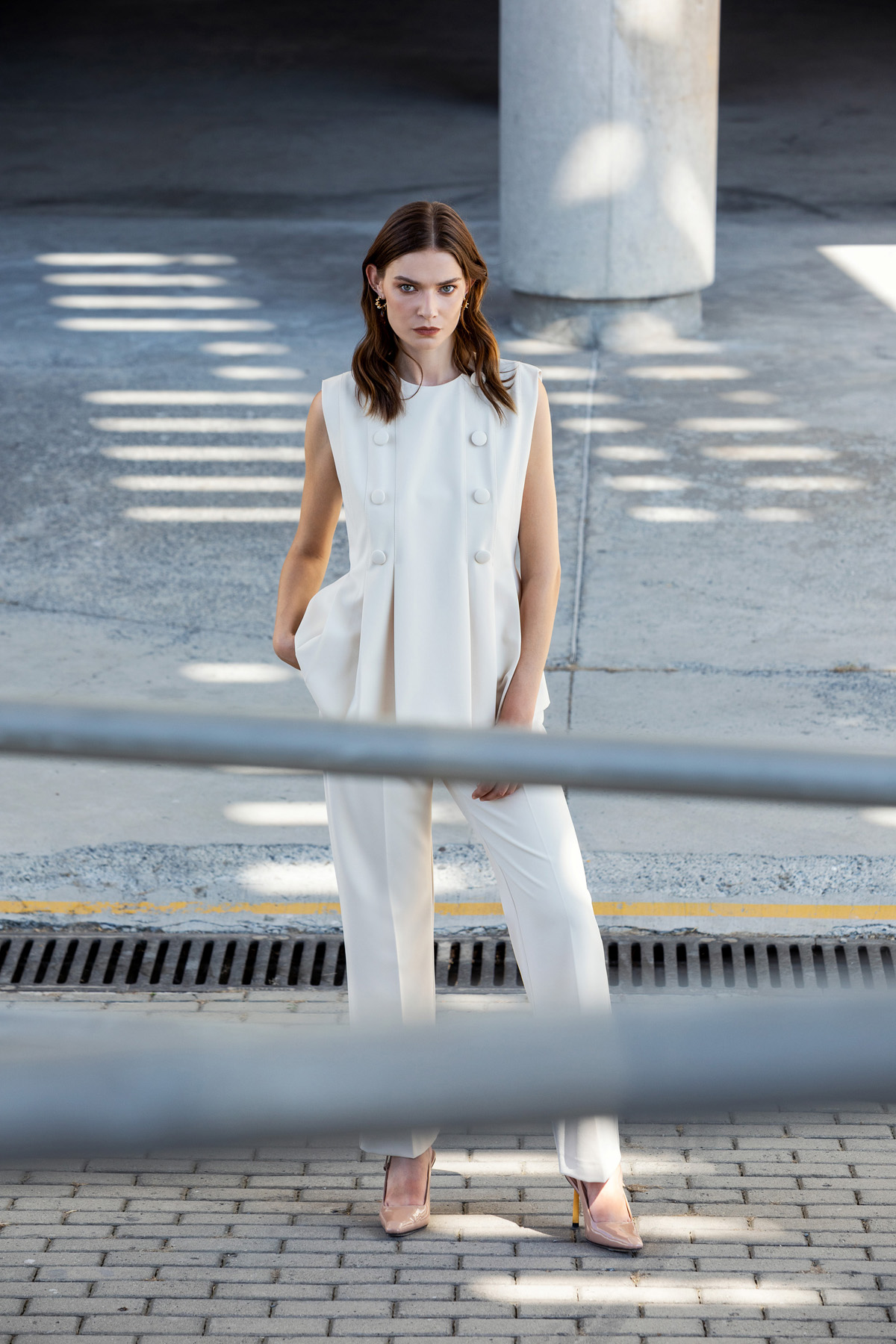 Kemerli Klasik Pantolon Ekru