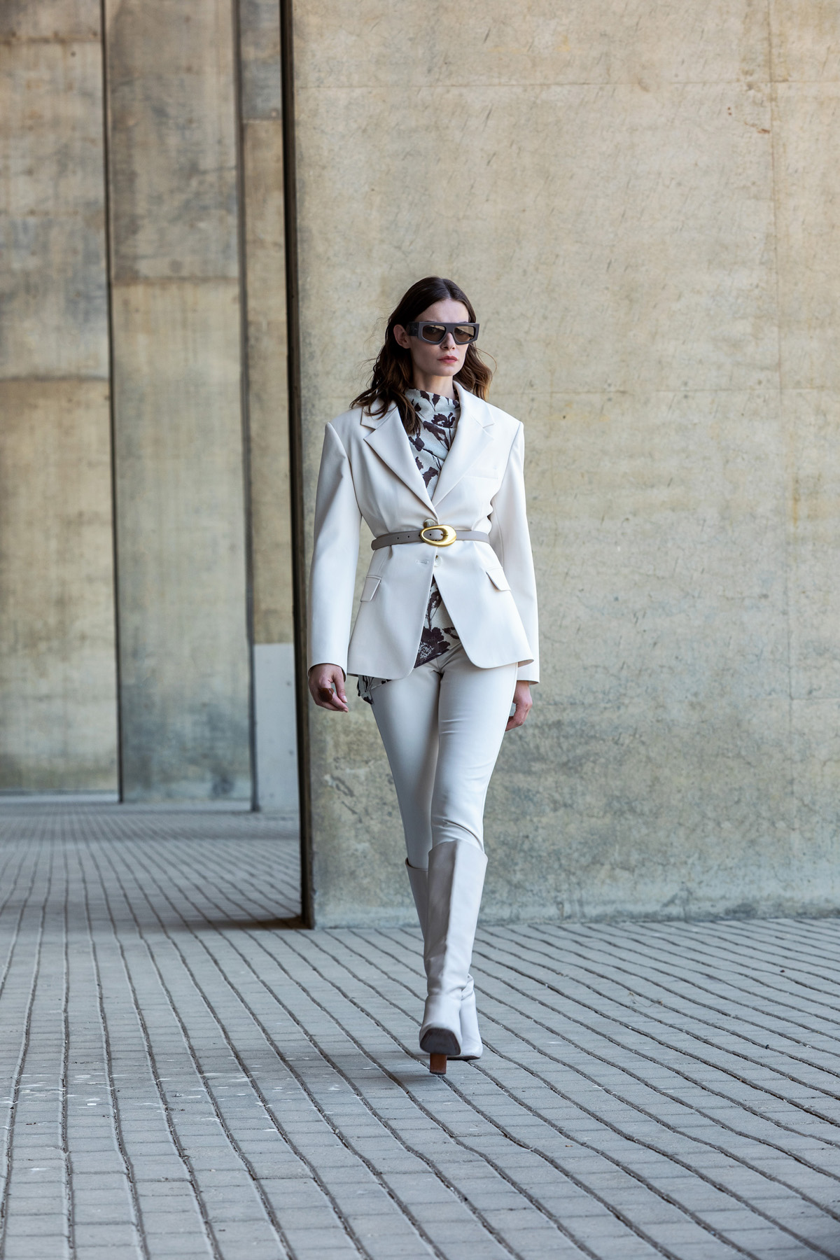 Yüksek Bel Tayt Pantolon Ekru