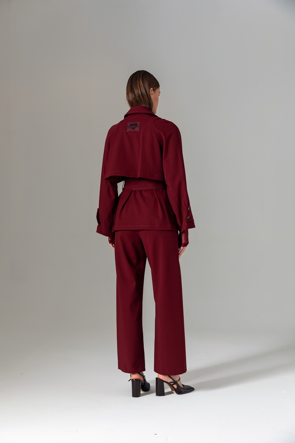 Beli Bağcıklı Klasik Pantolon Bordo