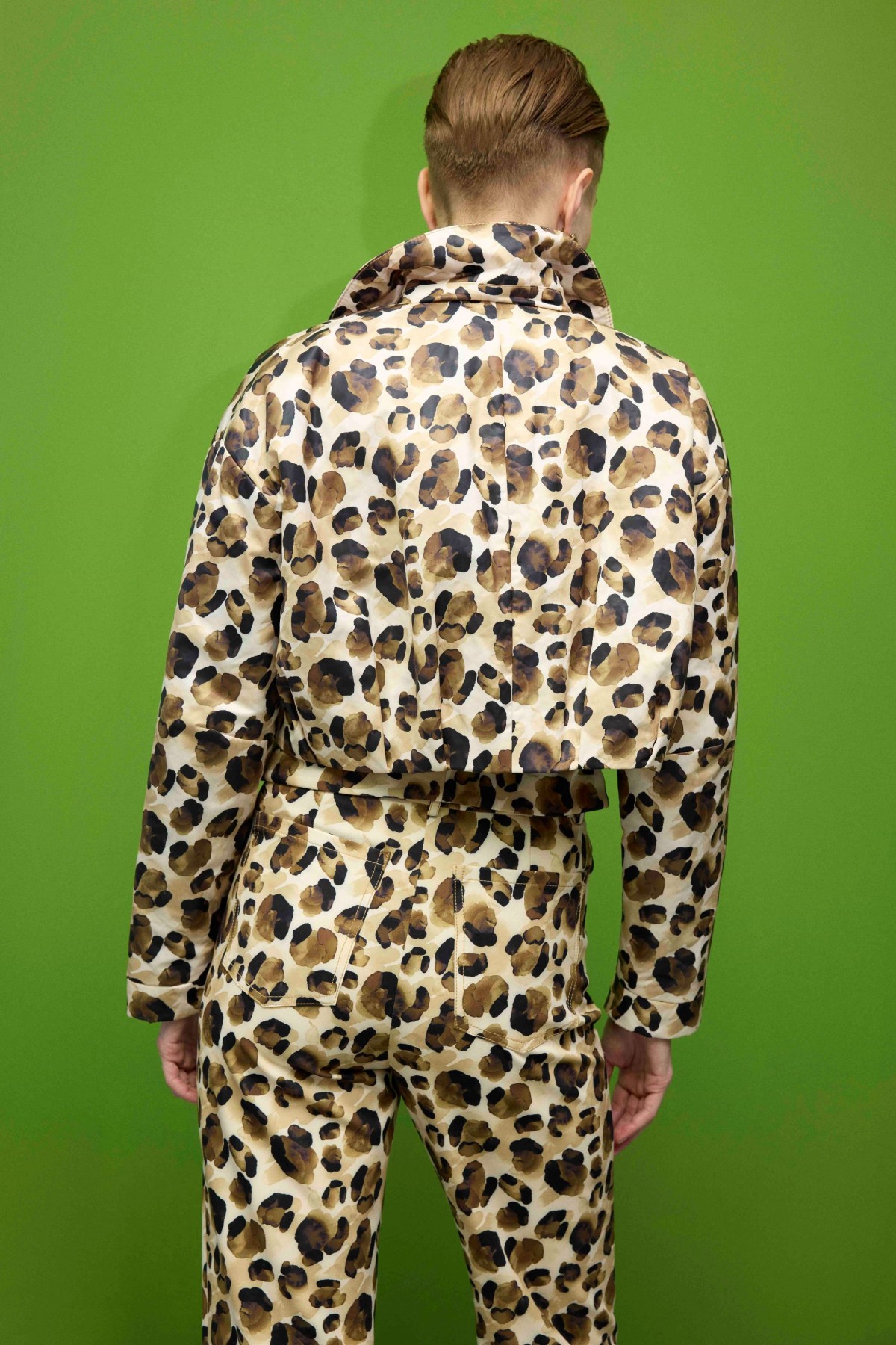 Desenli Düz Paça Pantolon Kahve