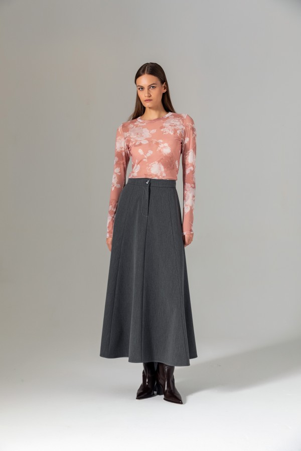 Kloş Midi Etek Antrasit Kloş Midi Etek Antrasit