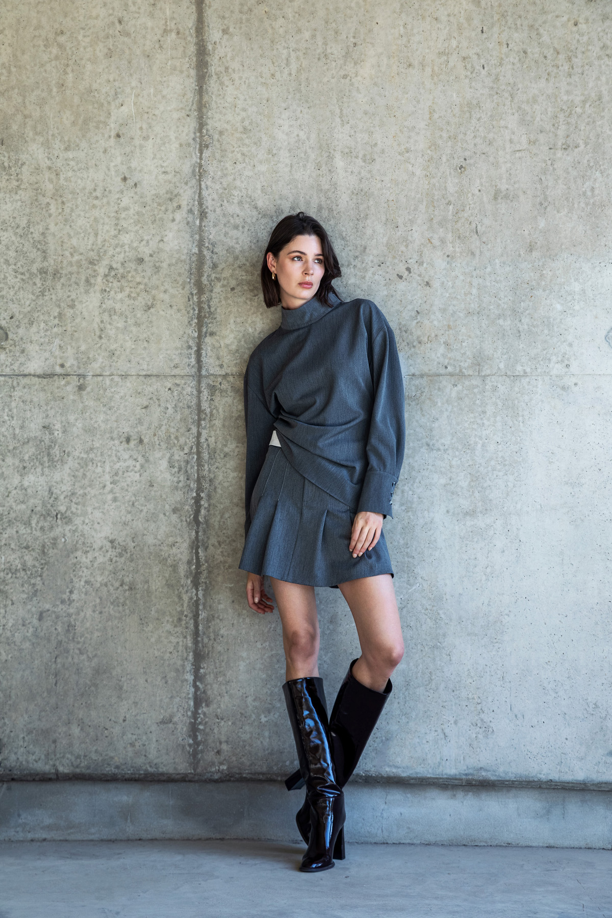 Kontrast Bel Şort-Etek Antrasit