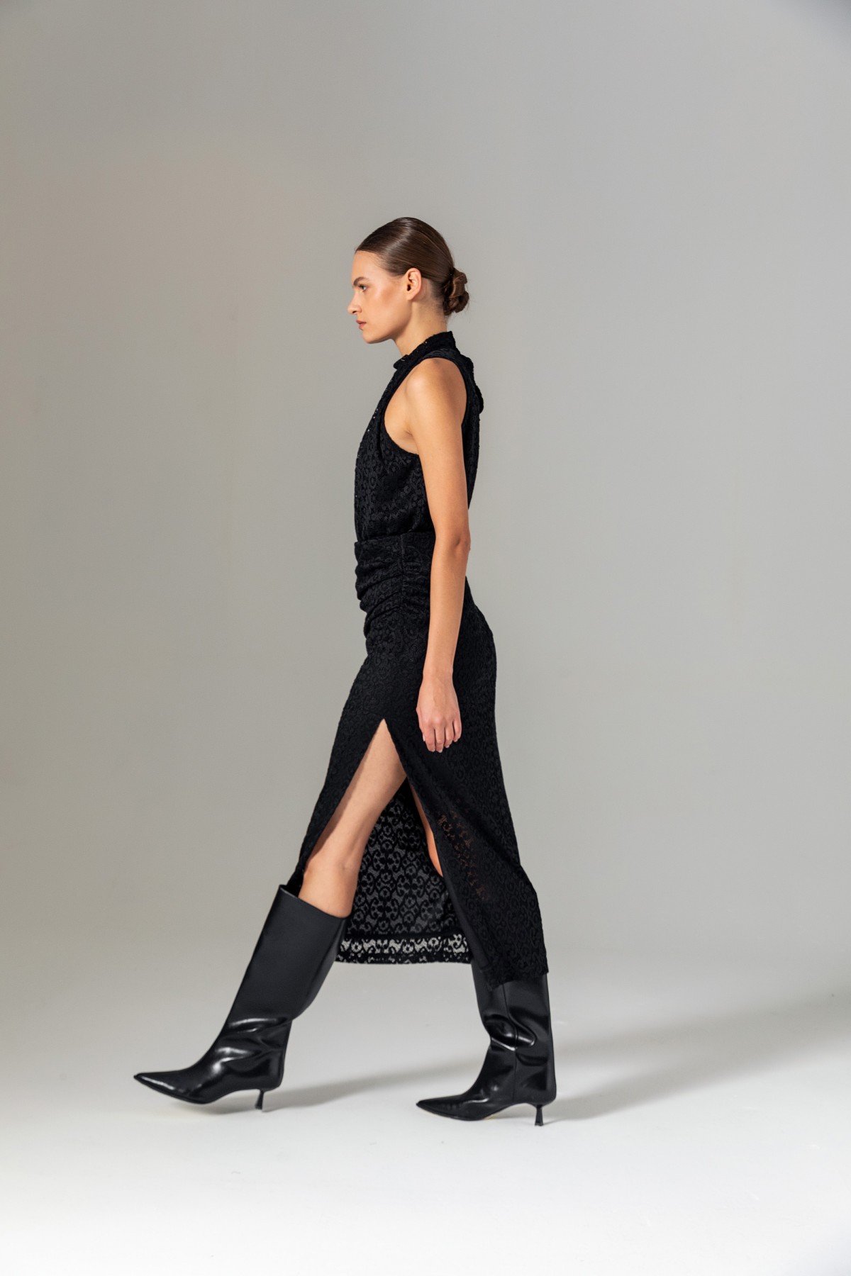 Dantel Midi Etek Siyah