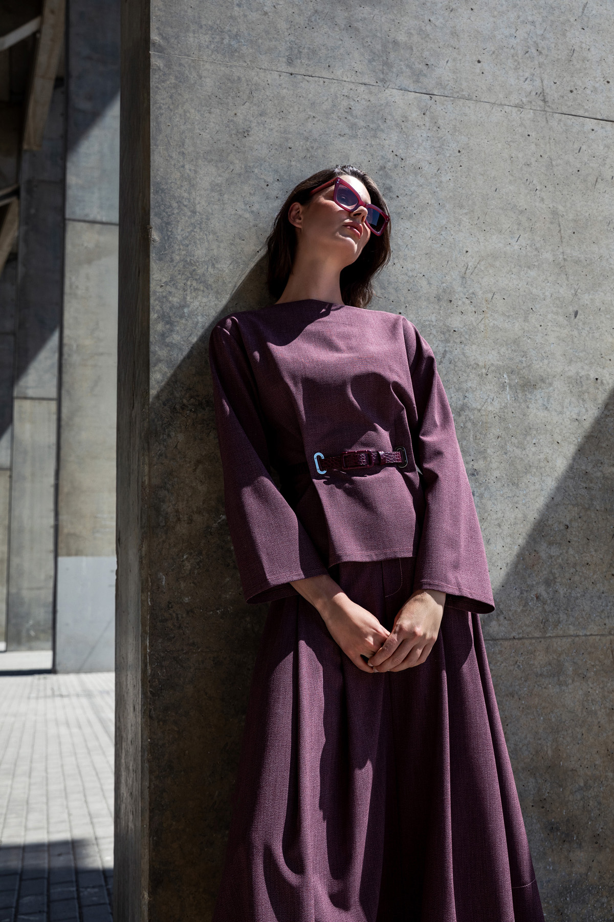 Pileli A-Kesim Etek Bordo