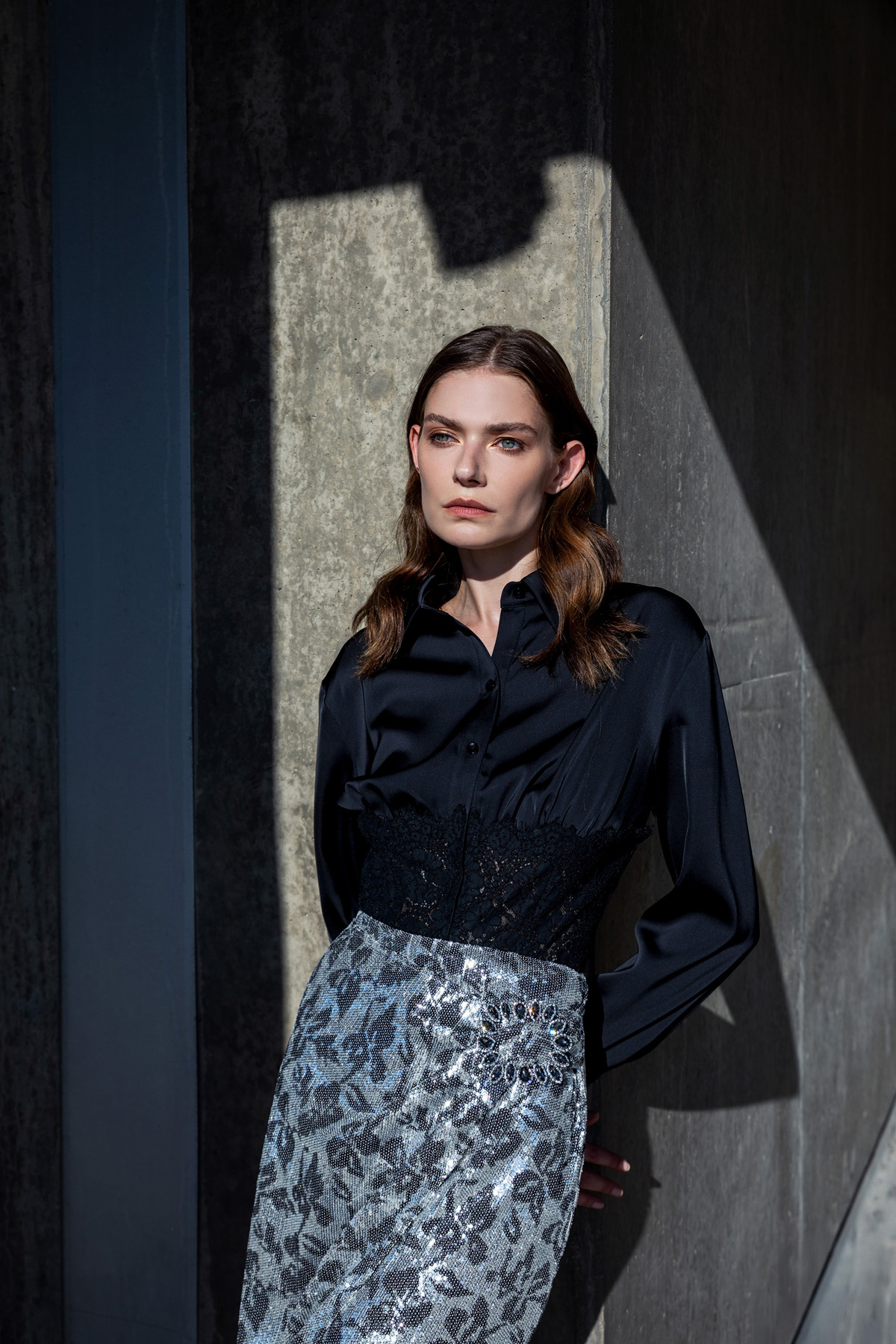 Pullu Pareo Etek Gümüş