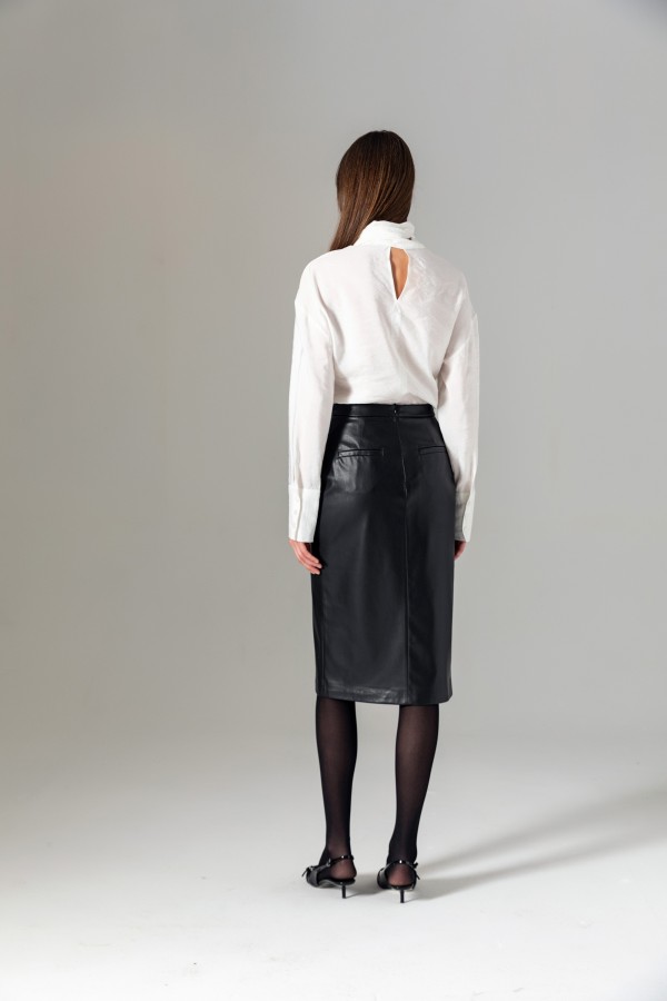 Şal Yaka Bluz Ekru Şal Yaka Bluz Ekru